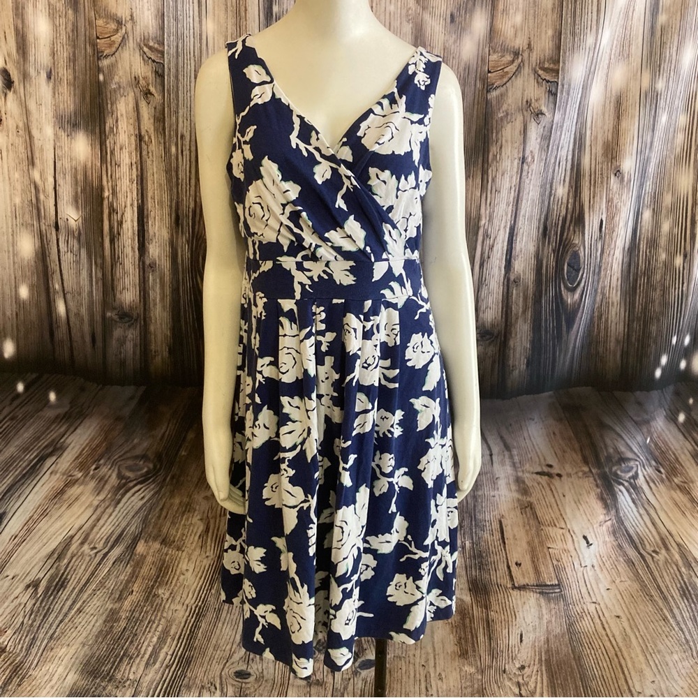 Lands End Faux Wrap MIDI Dress